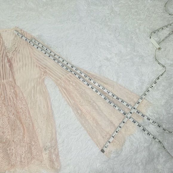Xhilaration Pink Lace Open Cardigan Bell Sleeve XS - Picture 15 of 15